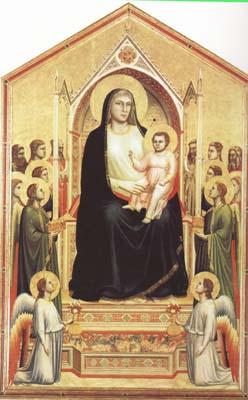 GIOTTO di Bondone Enthroned Madonna with Saints (mk08) oil painting picture